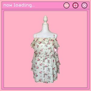 Top shop white & floral flowy jumper